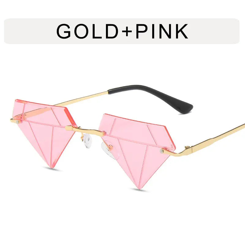 Frameless Personalized Women's Sunglasses Small Frame Live Broadcast Hot Funny Glasses - WAlMYe #