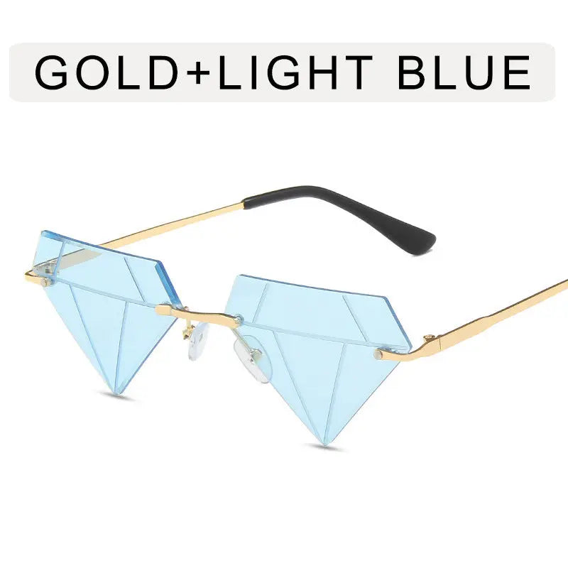 Frameless Personalized Women's Sunglasses Small Frame Live Broadcast Hot Funny Glasses - WAlMYe #