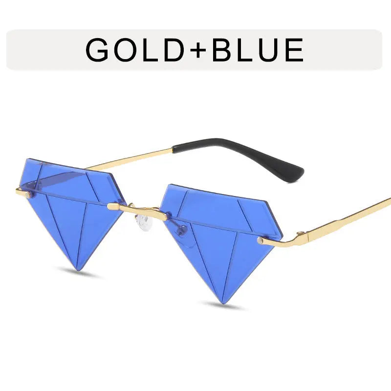 Frameless Personalized Women's Sunglasses Small Frame Live Broadcast Hot Funny Glasses - WAlMYe #