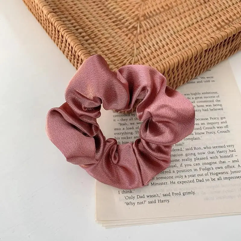 French Girl Silky Satin Large Intestine Ring Ins Korea Tie Hair Rubber Band Hair Rope Hair Ring Ponytail Head Rope Hair Accessories - WAlMYe #
