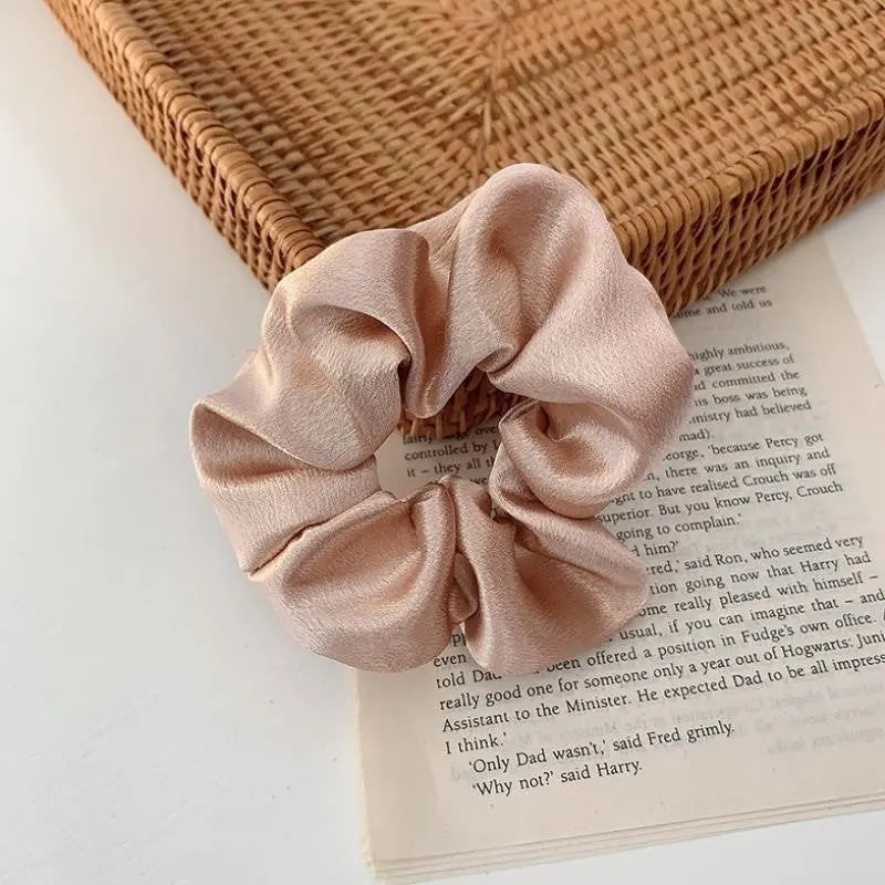 French Girl Silky Satin Large Intestine Ring Ins Korea Tie Hair Rubber Band Hair Rope Hair Ring Ponytail Head Rope Hair Accessories - WAlMYe #