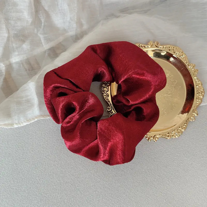 French Girl Silky Satin Large Intestine Ring Ins Korea Tie Hair Rubber Band Hair Rope Hair Ring Ponytail Head Rope Hair Accessories - WAlMYe #