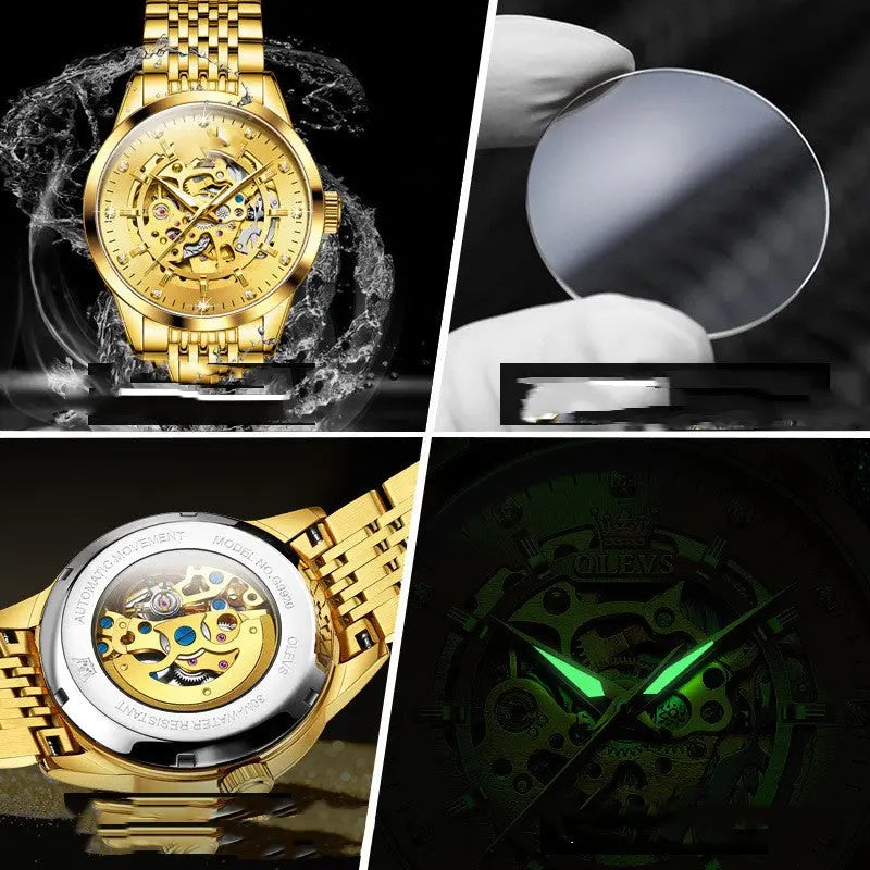 Fully Automatic Mechanical Hollowed Out Men's Watch - WAlMYe #