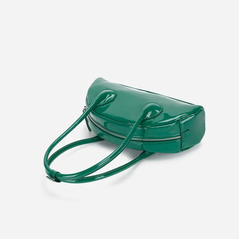 Half-round Shoulder Bag Is Versatile And Bright Face Long Handle Handbag - WAlMYe #