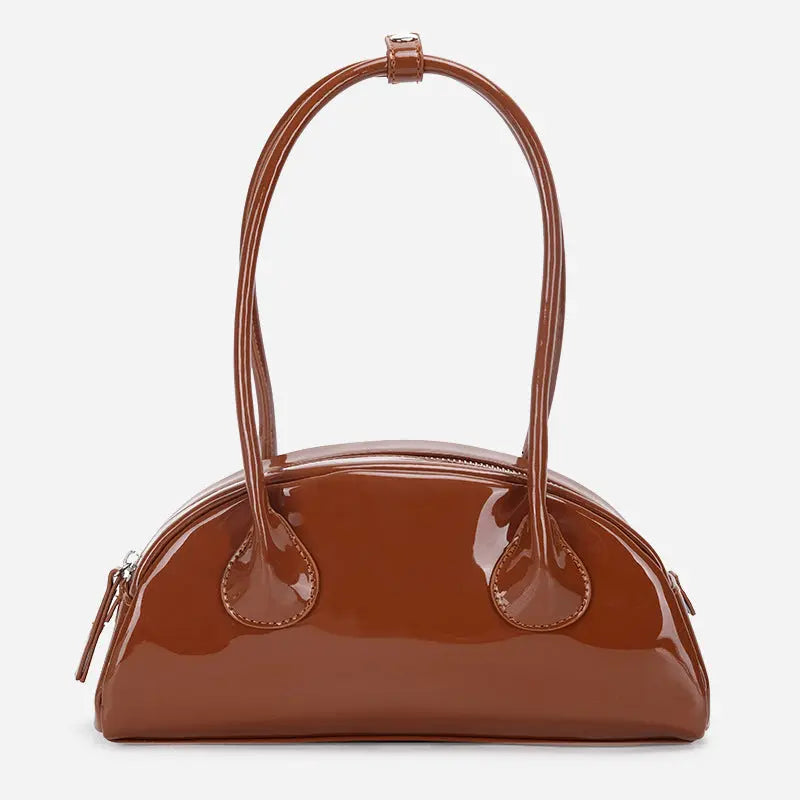 Half-round Shoulder Bag Is Versatile And Bright Face Long Handle Handbag - WAlMYe #