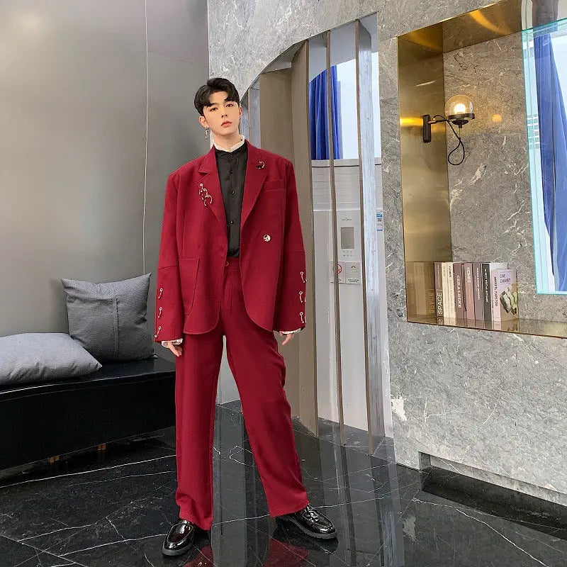 Handsome suit with hoop decoration - WAlMYe #