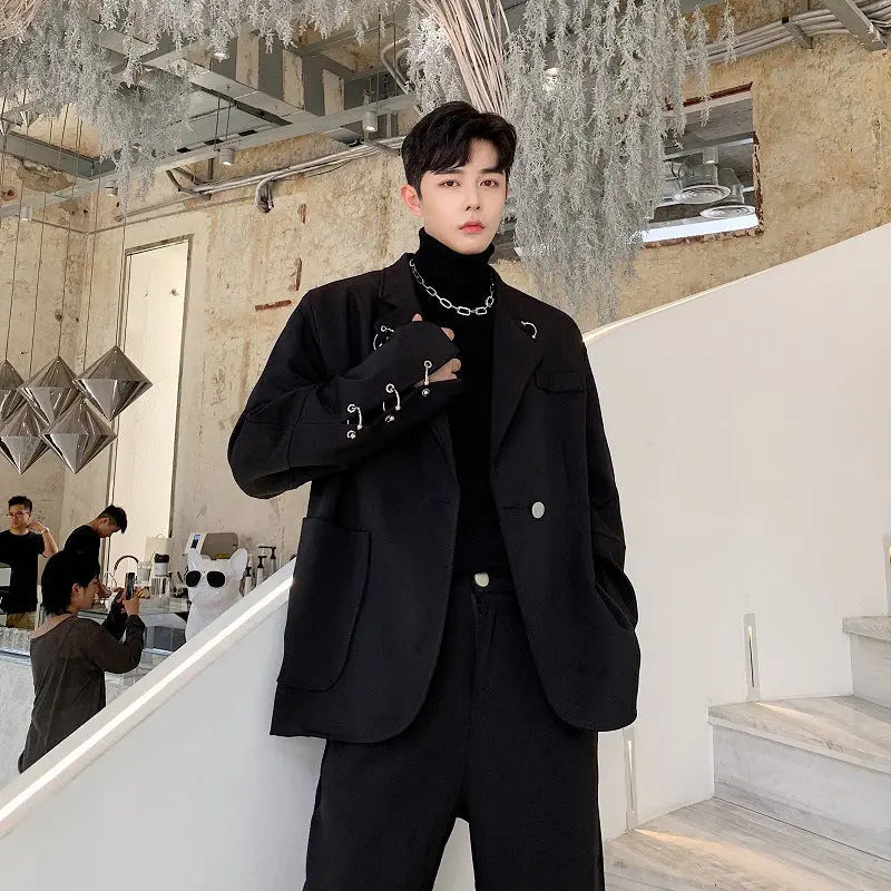 Handsome suit with hoop decoration - WAlMYe #