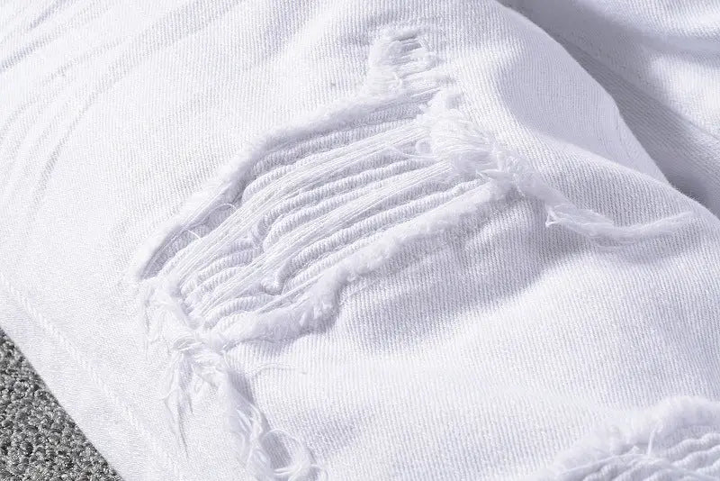 High Street Slim Fashion Men's Jeans Tear Patch - WAlMYe #