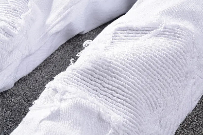 High Street Slim Fashion Men's Jeans Tear Patch - WAlMYe #