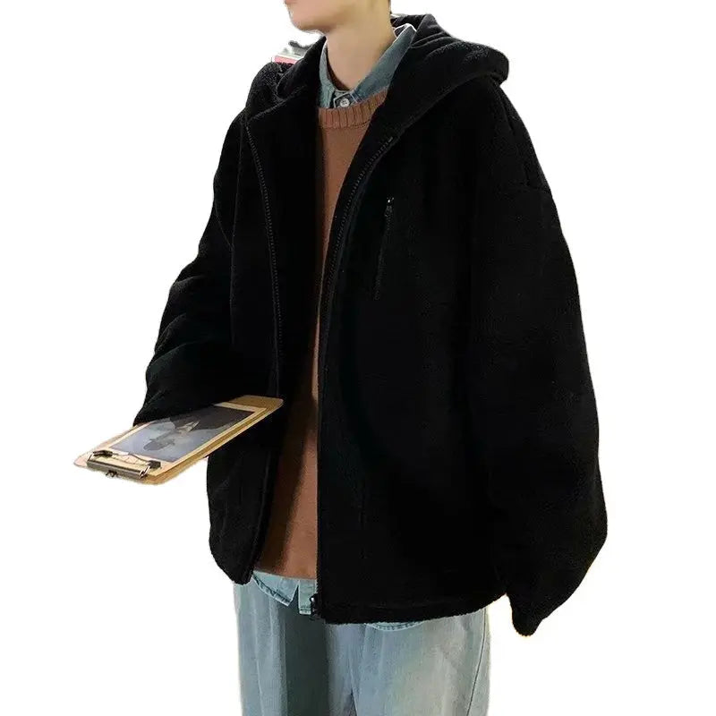 Hooded Multi Pocket Lamb Cashmere Handsome Jacket - WAlMYe #
