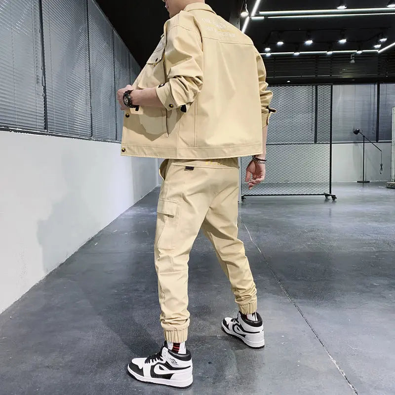 Jacket Men's Casual Suit Korean Version Of The Trend Of Slim And Handsome A Set Of Clothes - WAlMYe #