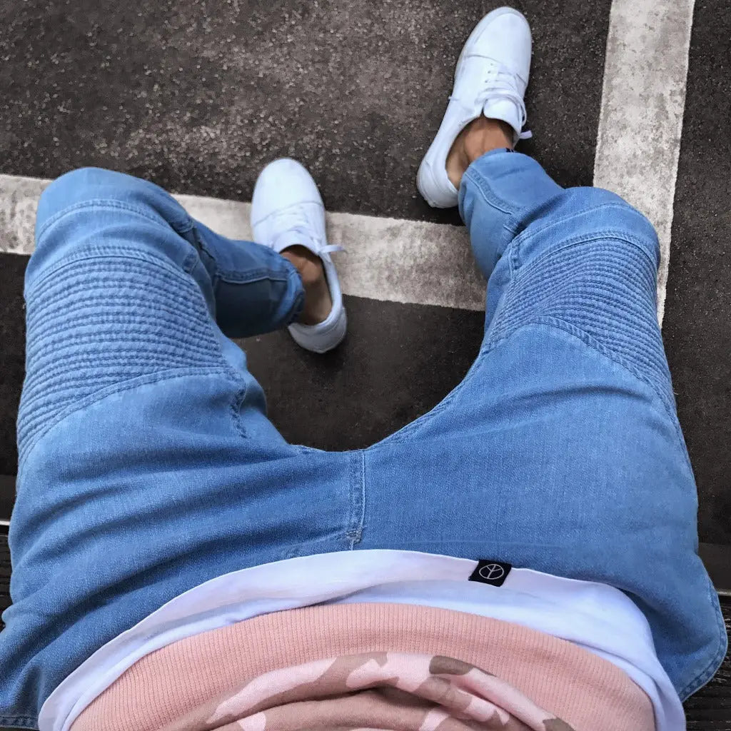 Jeans Men's Explosive Fashion Light Blue Skinny - WAlMYe #