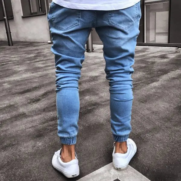 Jeans Men's Explosive Fashion Light Blue Skinny - WAlMYe #