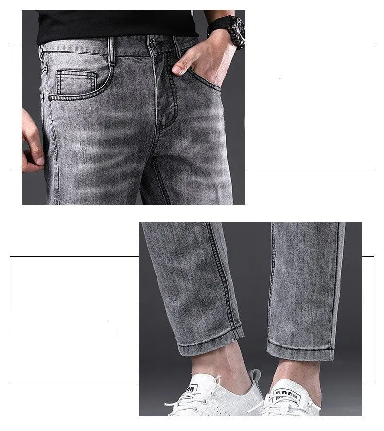 Jeans Men's Summer Thin Fit Straight Sleeve - WAlMYe #