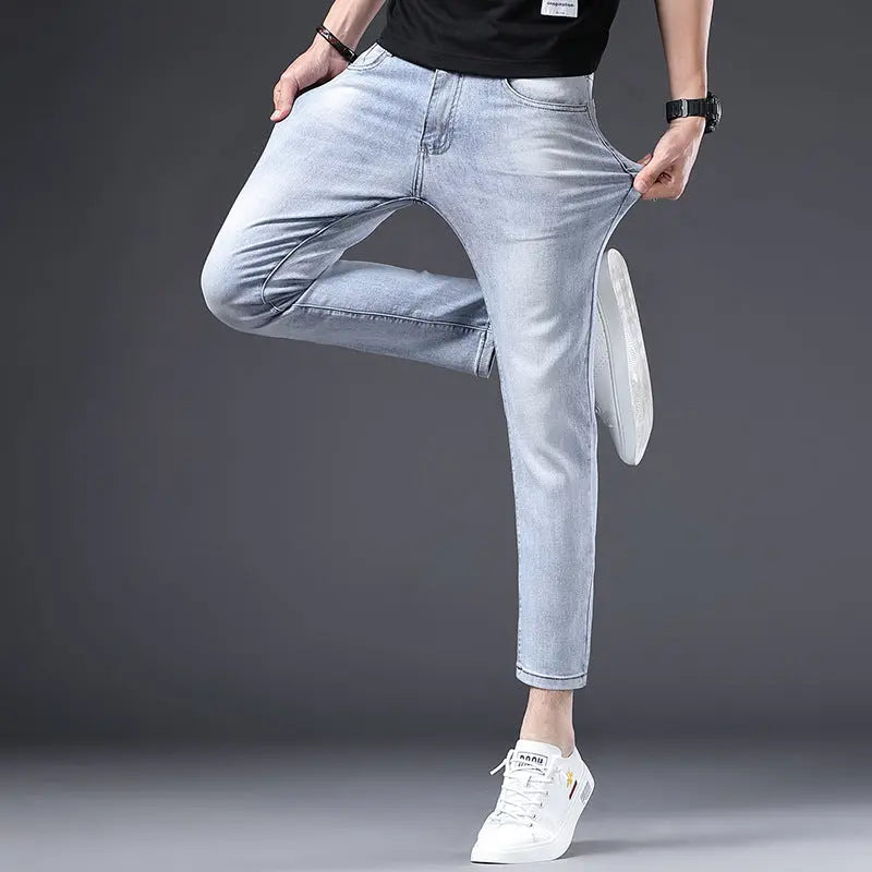 Jeans Men's Summer Thin Fit Straight Sleeve - WAlMYe #
