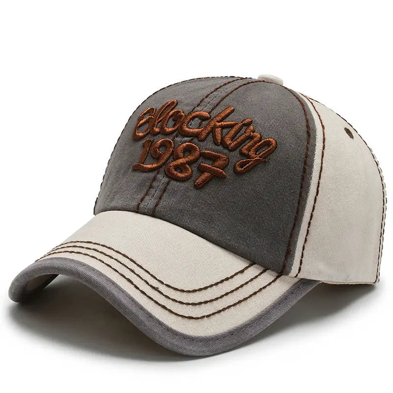 Korean Color Block Embroidery Baseball Cap - WAlMYe #