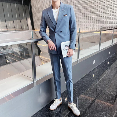 Korean Style Self-cultivation Trend Handsome Groom Wedding Suit Men's Business Jacket Top - WAlMYe #