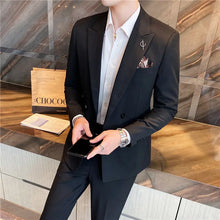 Load image into Gallery viewer, Korean Style Self-cultivation Trend Handsome Groom Wedding Suit Men&#39;s Business Jacket Top - WAlMYe #
