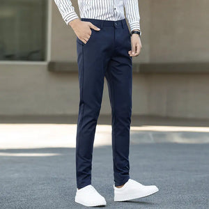 Korean Style Slim Men's Mid-waist Trousers - WAlMYe #