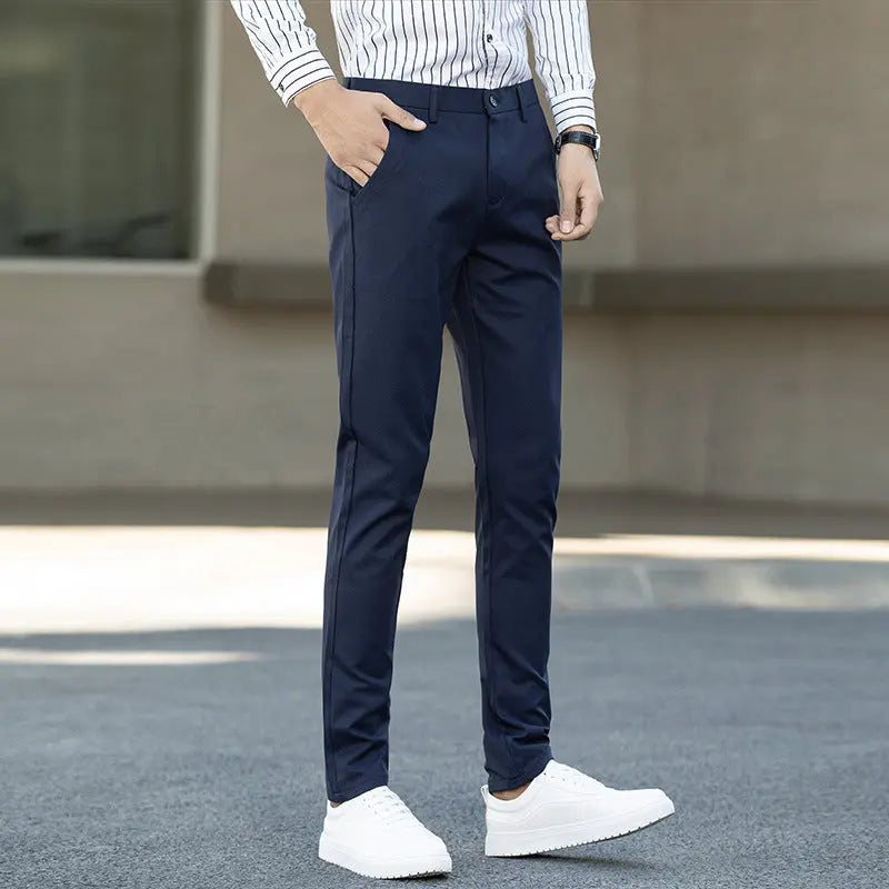 Korean Style Slim Men's Mid-waist Trousers - WAlMYe #