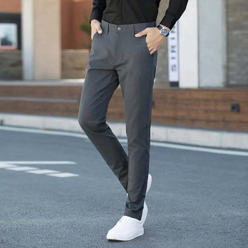 Korean Style Slim Men's Mid-waist Trousers - WAlMYe #