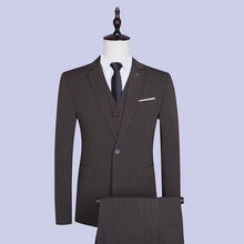 Load image into Gallery viewer, Korean Style Slim Vertical Stripe Suit Three-piece Suit - WAlMYe #
