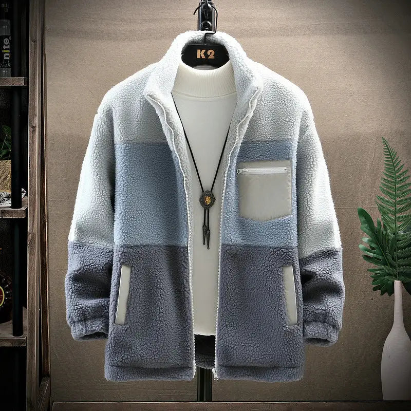 Lamb wool Hong Kong style loose men's cotton coat - WAlMYe #