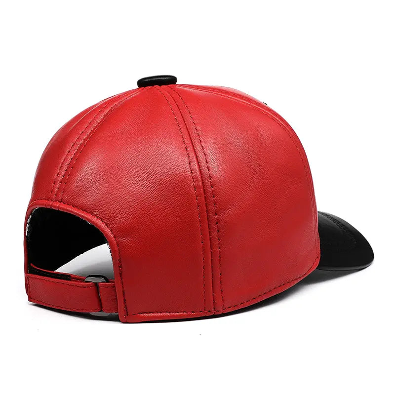 Lambskin Genuine Leather Baseball Cap For Men And Women Couples - WAlMYe #