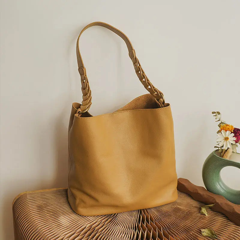 Leather Female Package Plant Tanned Cow Leather Large Capacity Handbag - WAlMYe #