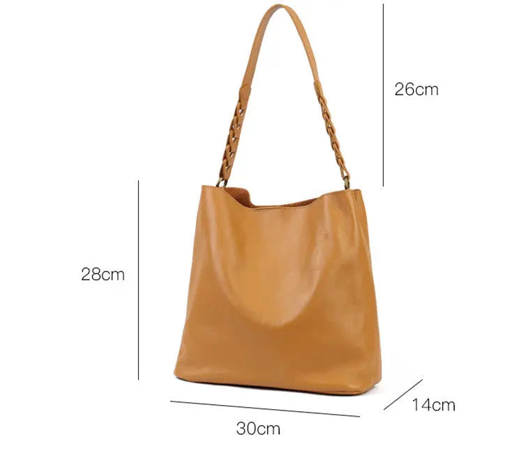 Leather Female Package Plant Tanned Cow Leather Large Capacity Handbag - WAlMYe #