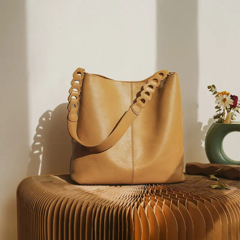 Leather Female Package Plant Tanned Cow Leather Large Capacity Handbag - WAlMYe #