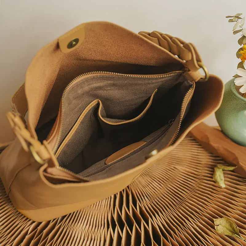 Leather Female Package Plant Tanned Cow Leather Large Capacity Handbag - WAlMYe #