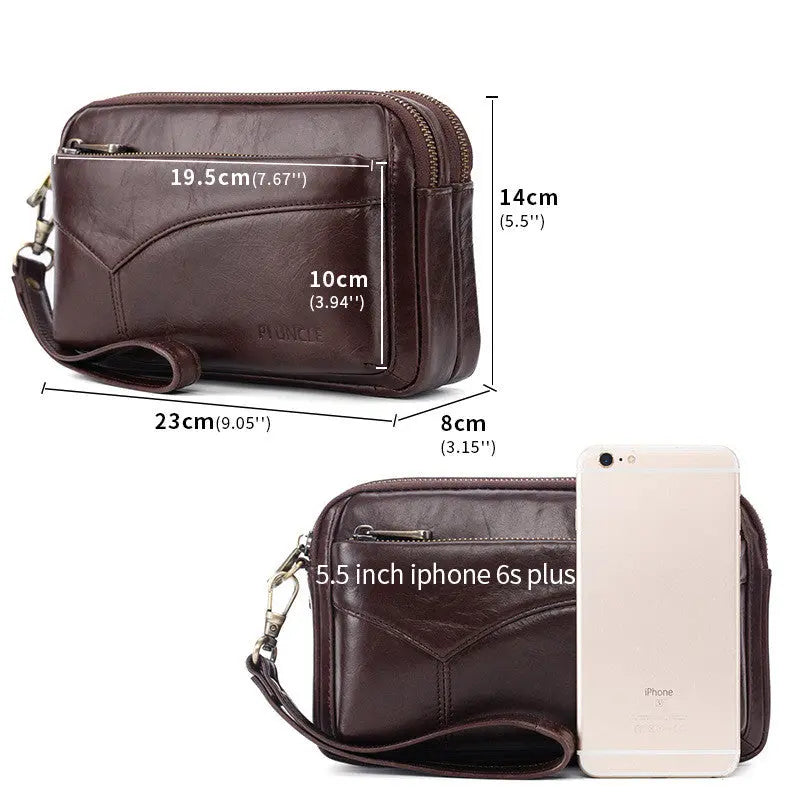Leather Men's Hand Wallet Multifunctional Handle - WAlMYe #