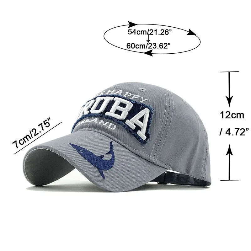 Letter Shark Embroidered Baseball Cap Duck Tongue - WAlMYe #