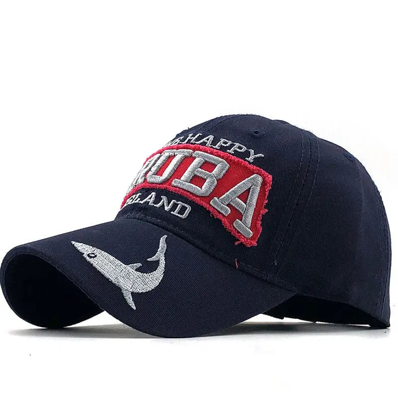 Letter Shark Embroidered Baseball Cap Duck Tongue - WAlMYe #