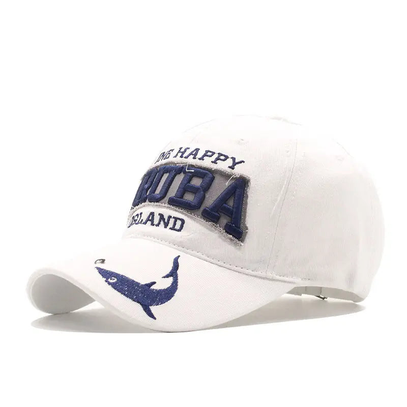 Letter Shark Embroidered Baseball Cap Duck Tongue - WAlMYe #