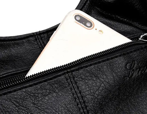 Lightweight Splicing Soft Leather Large Capacity Fashionable Mother Bag - WAlMYe #