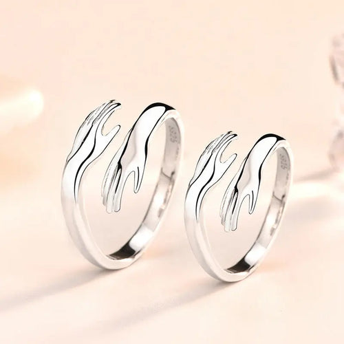 Liming S925 Sterling Silver Hands Ring Simple Personality Ring - WAlMYe #