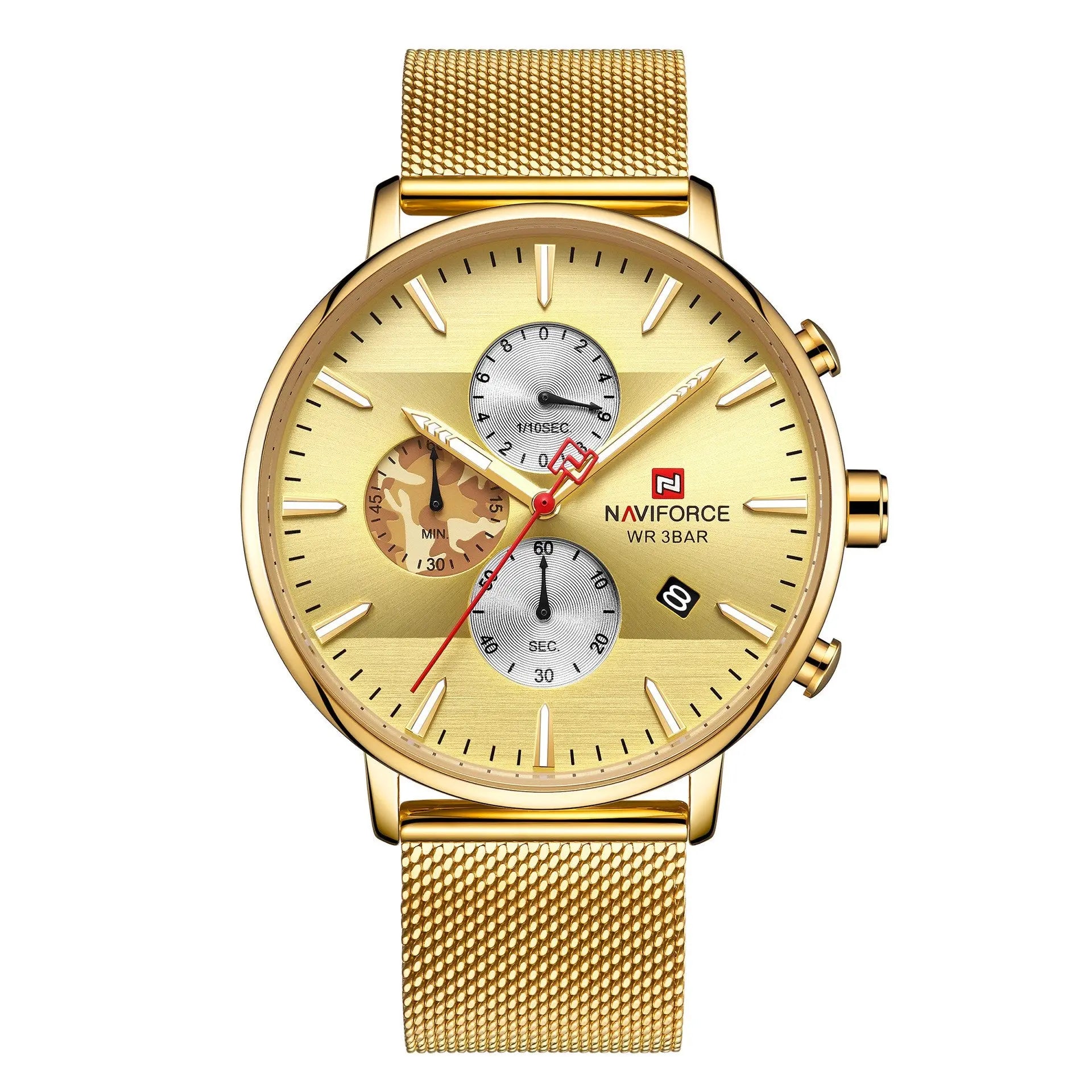 Lingxiang 9169 Mesh Strap Watch Camouflage Strap Men'S Watch Waterproof Quartz Six-Hand Quartz Watch - WAlMYe #
