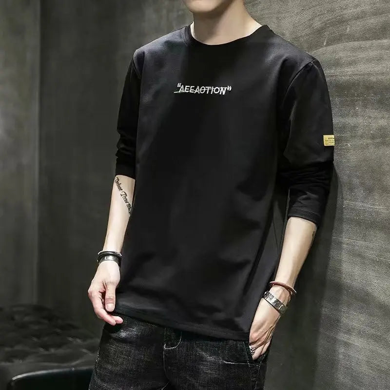 Long-sleeved T-shirt Men's Autumn Simple Loose Bottoming Shirt Autumn Clothes - WAlMYe #