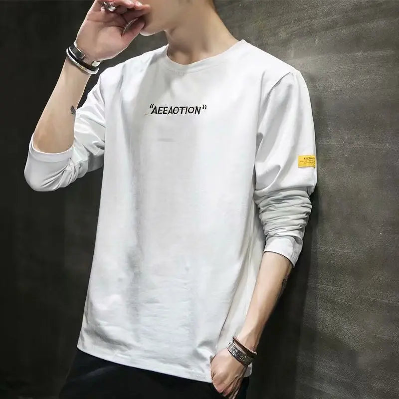Long-sleeved T-shirt Men's Autumn Simple Loose Bottoming Shirt Autumn Clothes - WAlMYe #