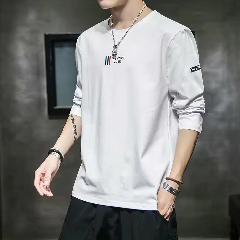 Long-sleeved T-shirt Men's Autumn Simple Loose Bottoming Shirt Autumn Clothes - WAlMYe #