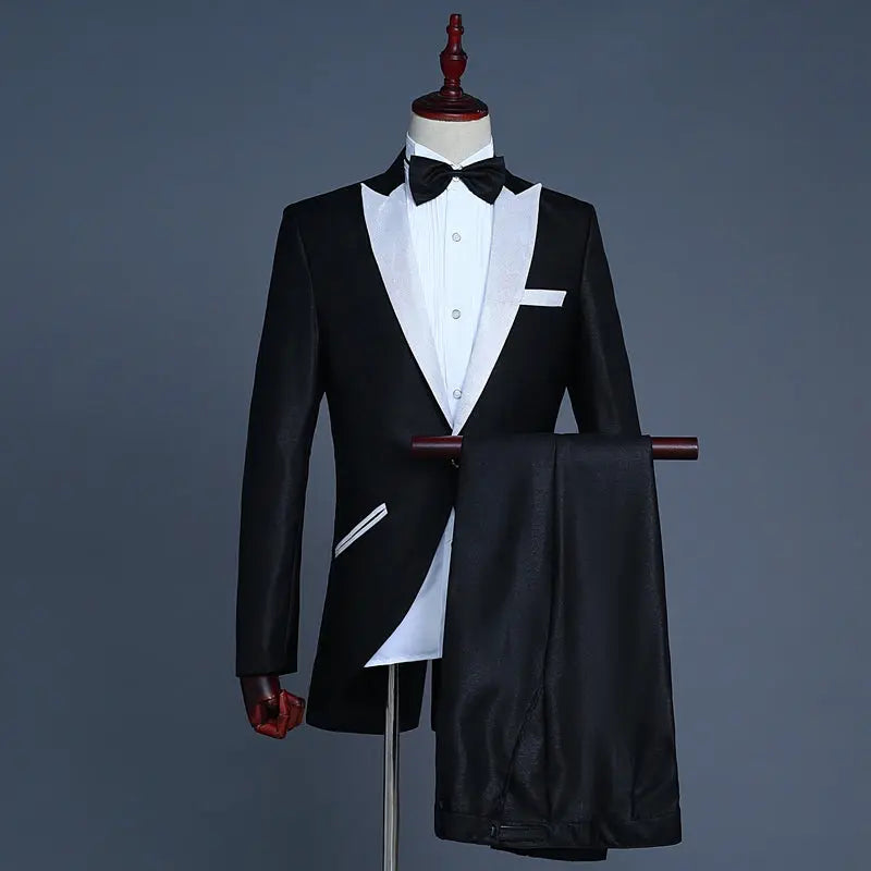 Male Dress Wedding Photo Groom Small Tuxedo Suit Suit - WAlMYe #