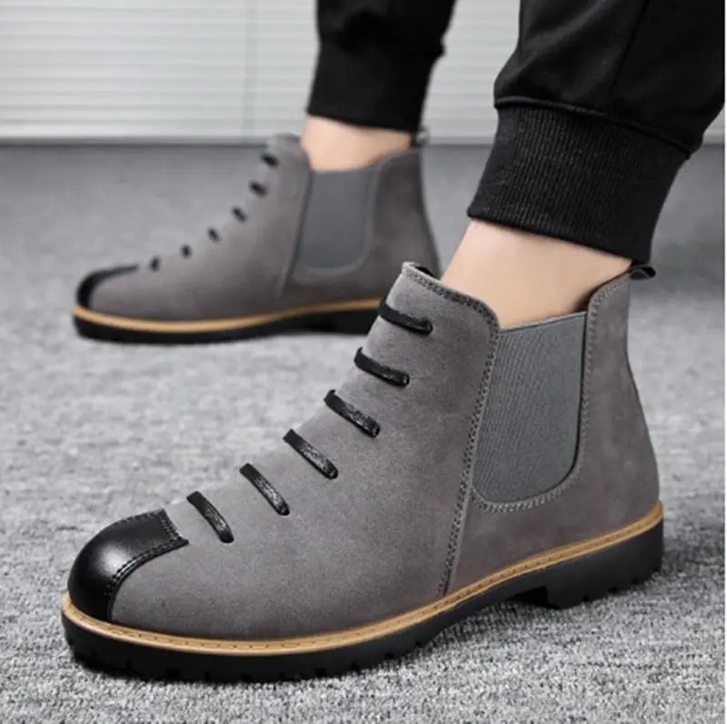 Martin Boots Men's Short Boots Chelsea Leather Boots - WAlMYe #