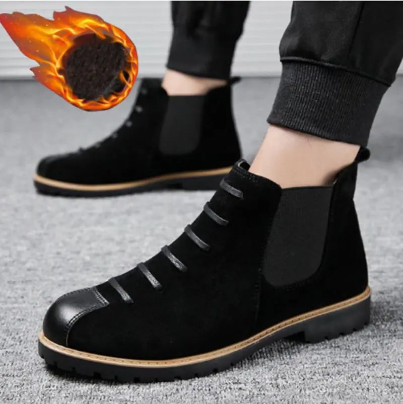 Martin Boots Men's Short Boots Chelsea Leather Boots - WAlMYe #