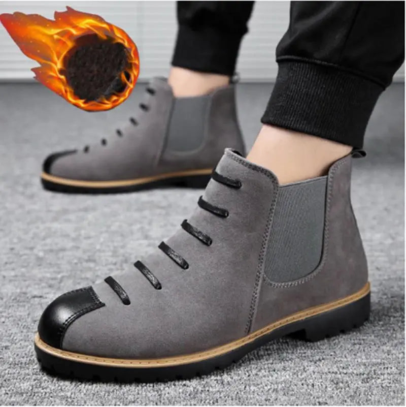 Martin Boots Men's Short Boots Chelsea Leather Boots - WAlMYe #