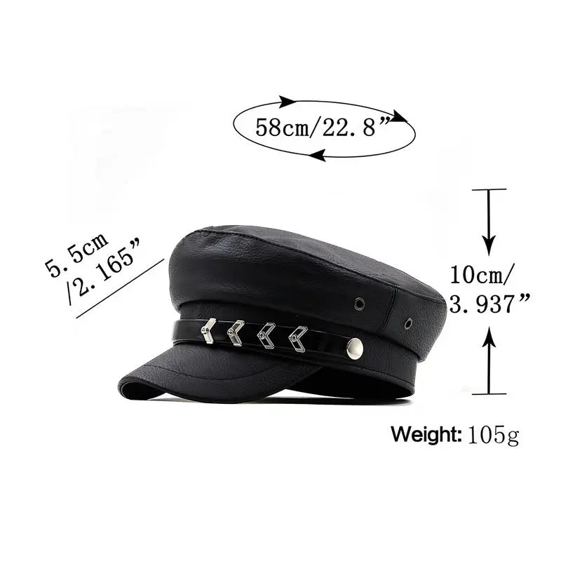 Men And Women Retro Personality Chain Navy Hat - WAlMYe #