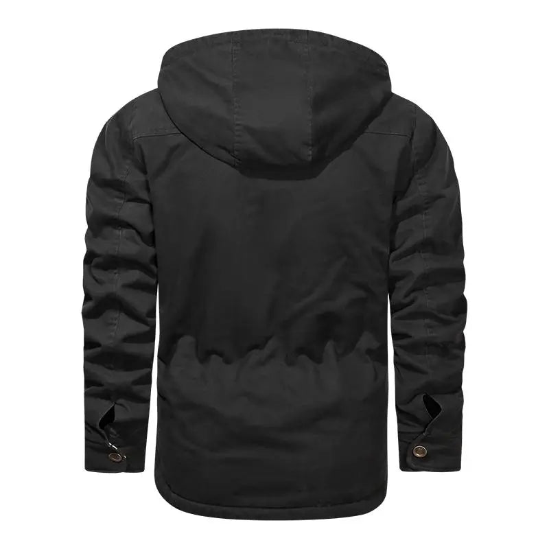 Men Cotton Jacket Winter Thick Warm Parkas Male Plus Velvet Casual Hooded Coat - WAlMYe #