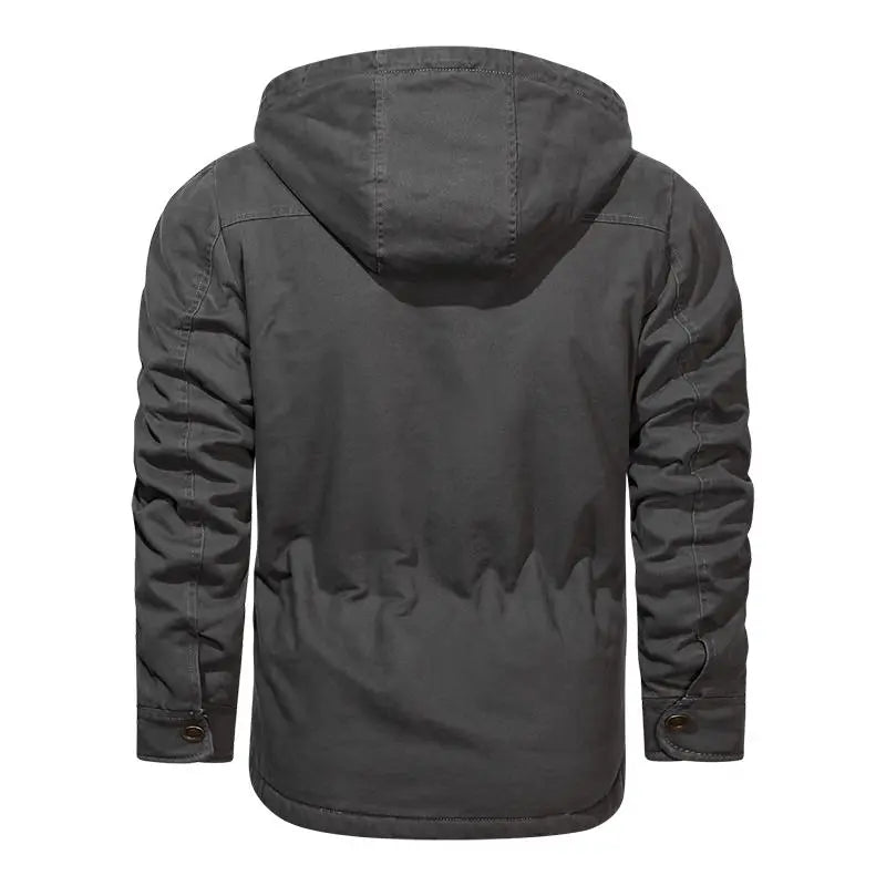 Men Cotton Jacket Winter Thick Warm Parkas Male Plus Velvet Casual Hooded Coat - WAlMYe #