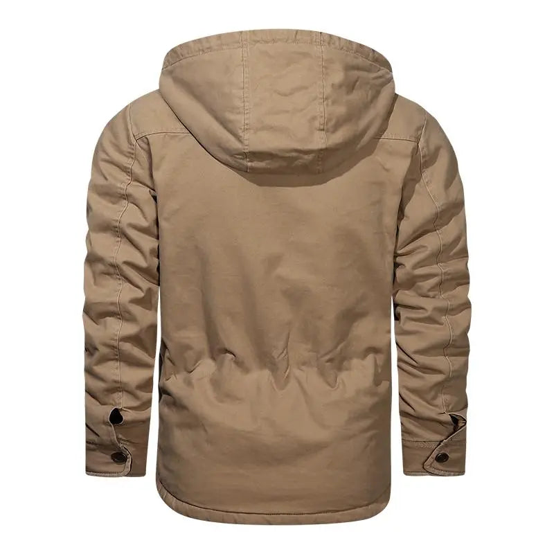 Men Cotton Jacket Winter Thick Warm Parkas Male Plus Velvet Casual Hooded Coat - WAlMYe #